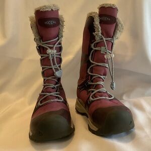 KEEN TERRADORA KIDS PURPLE FABRIC MID CALF WATERPROOF BOOTS